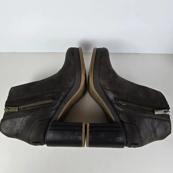 Sorel Blake Waterproof Bootie Block Heeled Zipper Boot Leather Blackened Brown - Picture 8 of 12